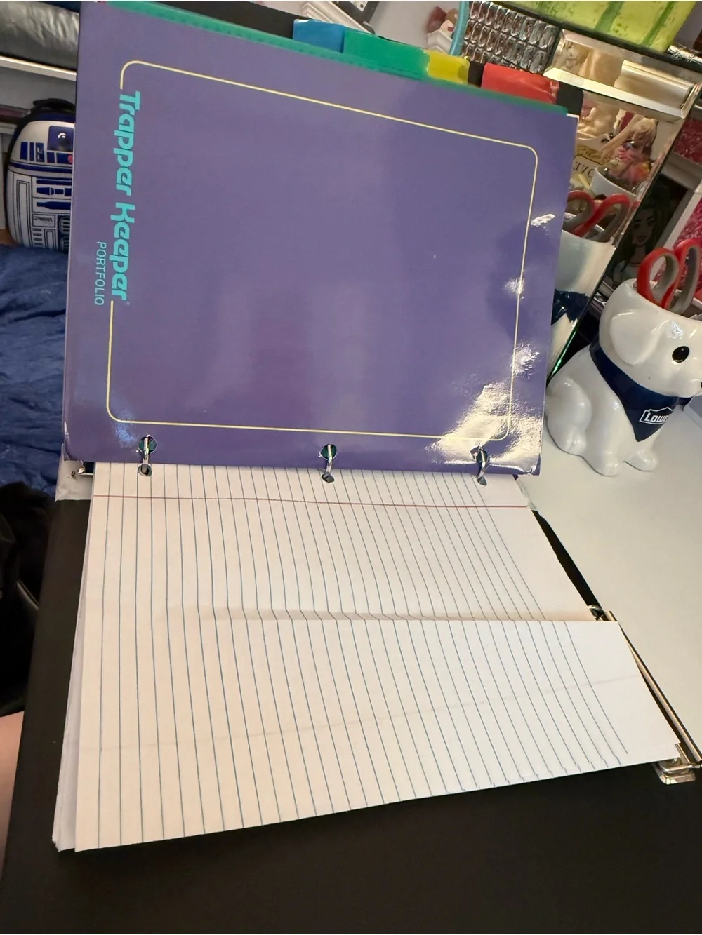 Vintage Trapper Keeper Space Graphic Binder - Blue & Green